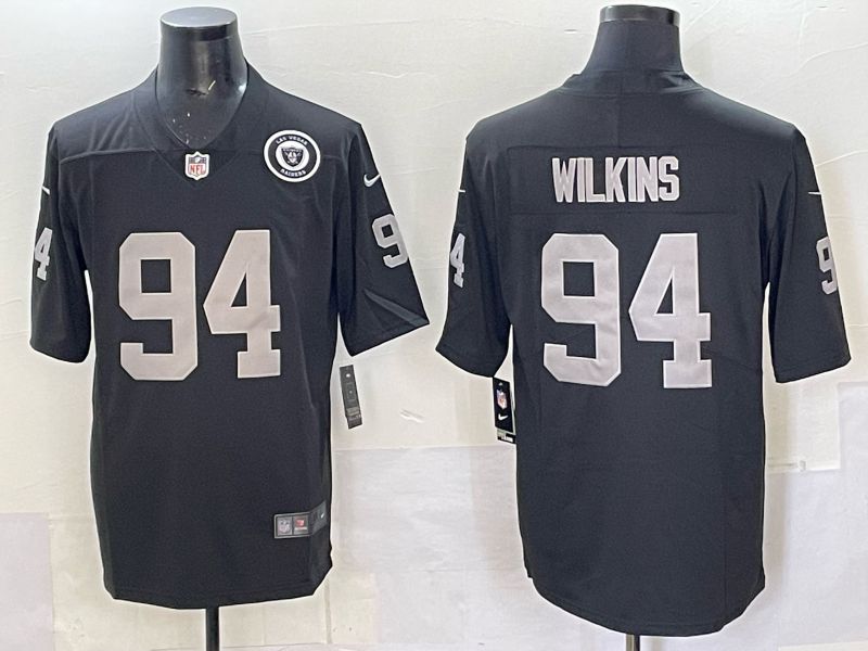 Men 2025 Nike Oakland Raiders #94 Wilkins black Limited NFL Jersey style 04->milwaukee brewers->MLB Jersey